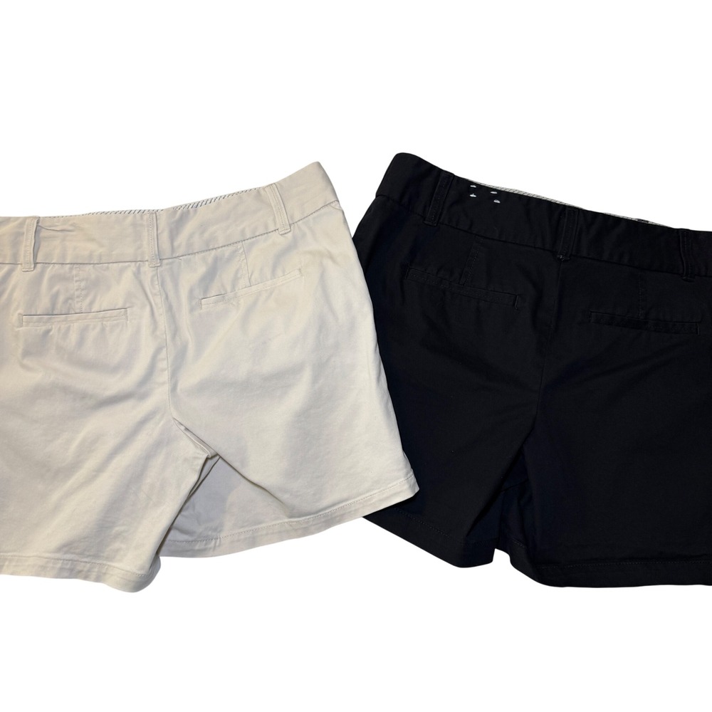 Ann Taylor LOFT Riviera Shorts Bundle Women's 4 Black Beige Chino Mid Rise 6" - Picture 4 of 7